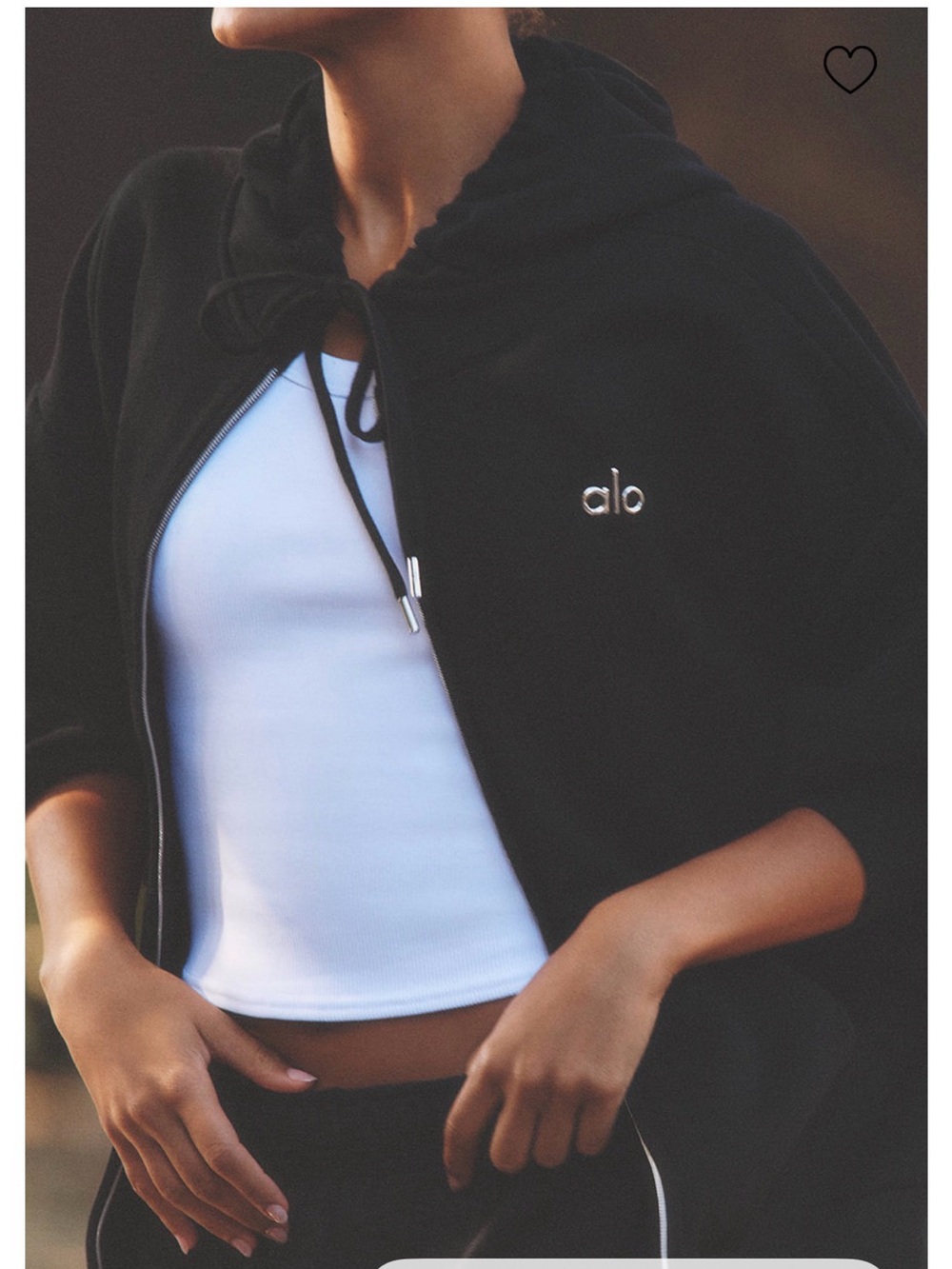 Alo Yoga Accolade Full Zip Hoodie - Black size medium